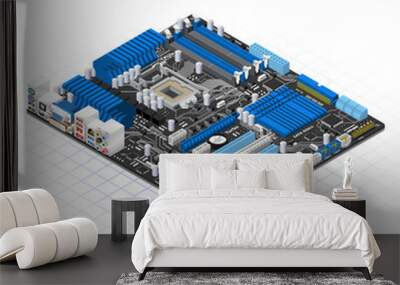 Isometric Motherboard Vector Illustration Wall mural