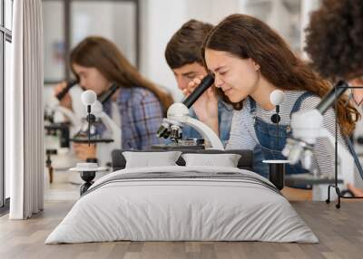 Biology class at high school lab Wall mural