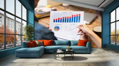 Business graphs and charts Wall mural