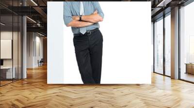 Businessman Leaning Against Sign Wall mural