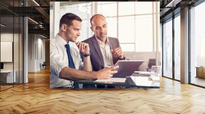 businessmen working on digital tablet Wall mural