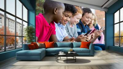 children using smart phone Wall mural