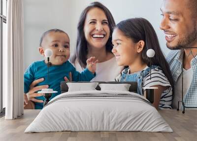 Family having fun with children Wall mural