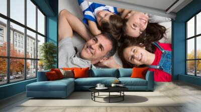 Family Lying On Floor Wall mural