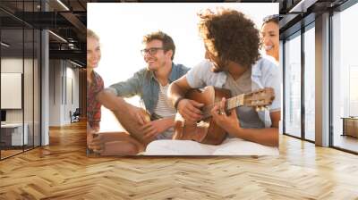 Friends playing guitar Wall mural