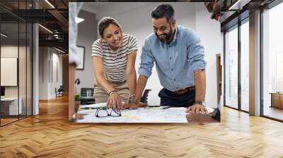 Group of architects working together Wall mural