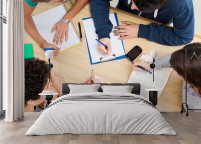 Group Of Friends Studying Together Wall mural