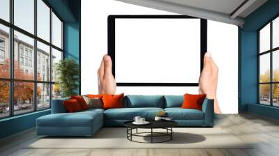 Hand holding digital tablet Wall mural