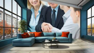 handshake between two businesspeople Wall mural