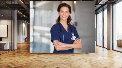 Happy nurse at hospital Wall mural