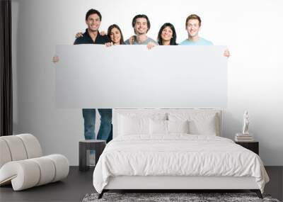 happy people blank sign display Wall mural