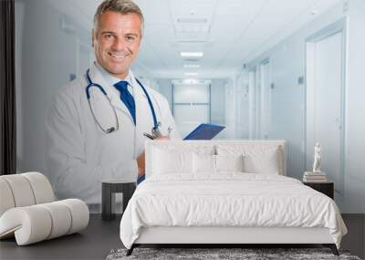 happy smiling mature doctor Wall mural