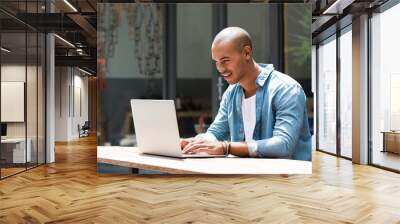 Man working on laptop Wall mural