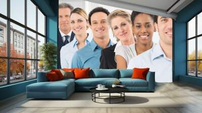 Multiracial Businesspeople In Row Wall mural