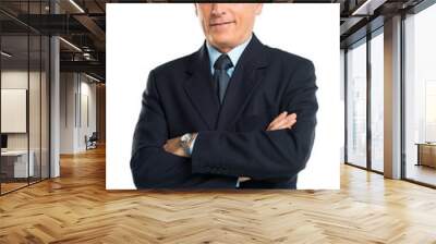 portrait of senior businessman with hands folded Wall mural