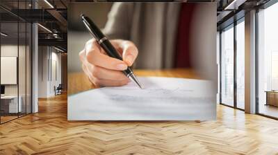 Signing contract document Wall mural