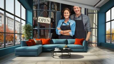 Small business owners couple Wall mural