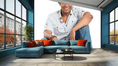 Smiling African Man Sitting Wall mural