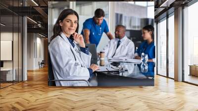 Successful doctor at conference Wall mural