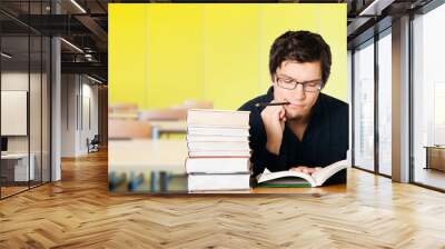 young student in classroom Wall mural