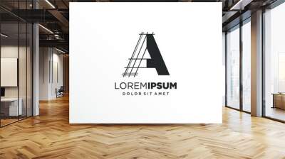 Letter A Logo Design with Architecture Element Wall mural