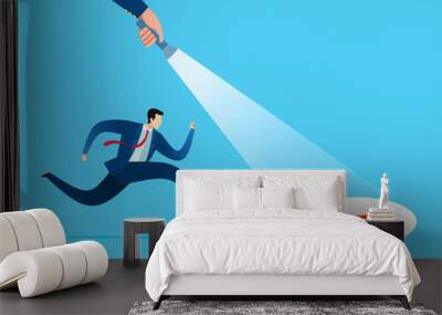 businessman searching a guidance Wall mural