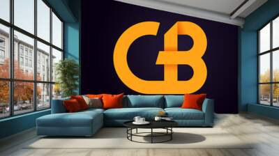 CB Two letter composition for initial, logo or signature Wall mural