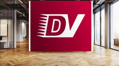 DV Two letter composition for initial, logo or signature Wall mural