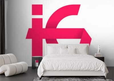 ig two letter composition for initial, logo or signature. Wall mural