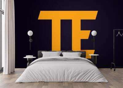 TE Two letter composition for initial, logo or signature. Wall mural