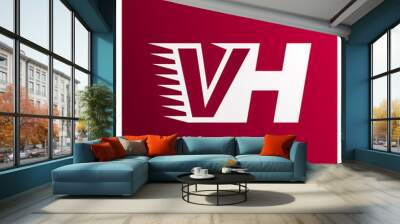 vh two letter composition for initial, logo or signature Wall mural