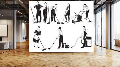 janitor silhouette for various purposes Wall mural