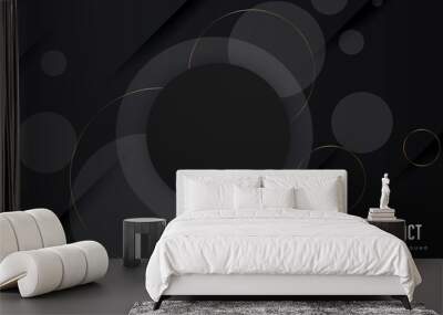 abstract background black and grey and gold color modern design Wall mural