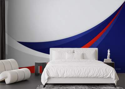 Modern abstract background blue and red with white colorful Wall mural