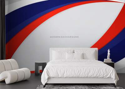 Modern abstract background blue and red with white colorful Wall mural