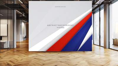 Modern abstract background blue and red with white colorful Wall mural