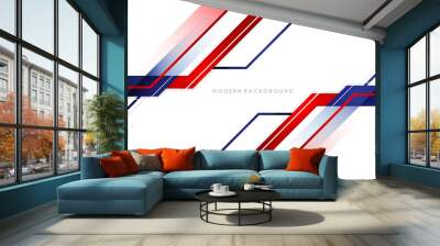 Modern abstract background blue and red with white colorful Wall mural