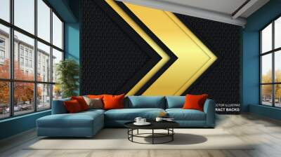 Modern Abstract Black and Golden Luxury Background Wall mural