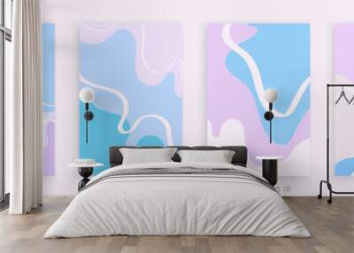 Modern abstract creative backgrounds with wavy shapes and line colorful colors design Wall mural