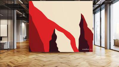 modern abstract red and brown color background Wall mural