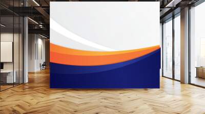 White background with blue and orange colorful abstract design Wall mural