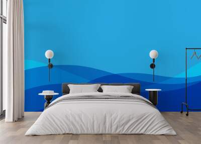 blue wavy gradation background, blue wavy background . modern style Wall mural