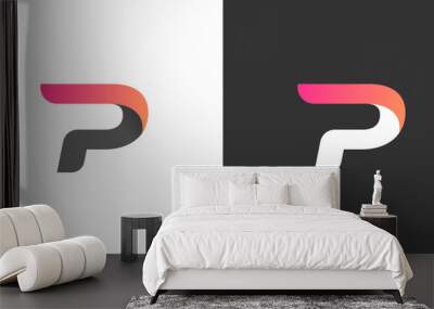 Letter P logo design . simple and clean letter P design using modern color . vector illustration Wall mural