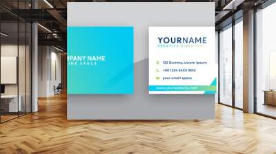 modern business card design . double sided business card design template . blue and green gradation business card inspiration Wall mural