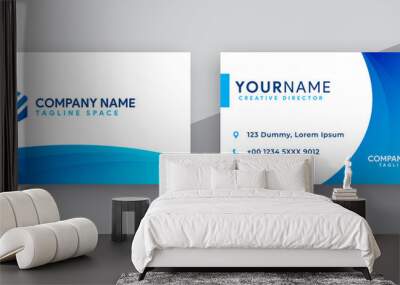 modern business card design . double sided business card design template . blue business card inspiration Wall mural