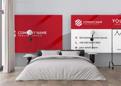 modern business card design . double sided business card design template . red business card inspiration Wall mural