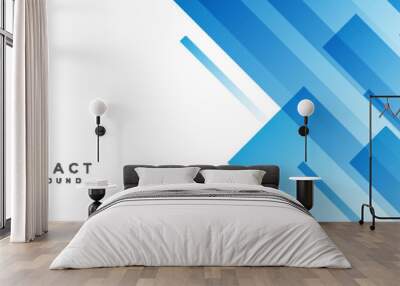 simple blue background . flat geometric gradation style	 Wall mural