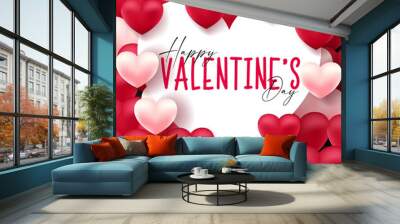 Valentines Day Background design with realistic style . vector illustration Wall mural