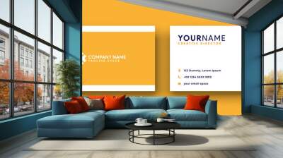 yellow business card design. modern double sided business card design concept , clean and modern style Wall mural