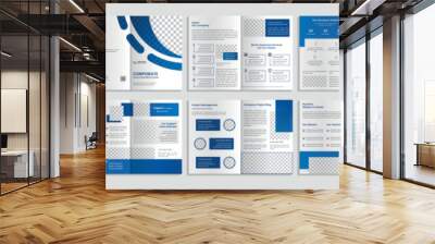 Corporate business solution brochure, 16 page company profile brochure editable template layout design. Wall mural